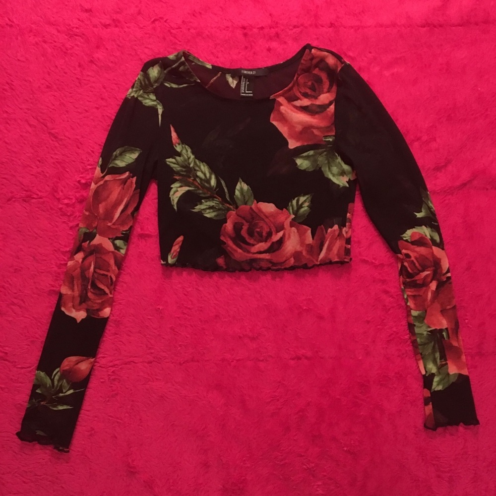 Cropped floral shirt